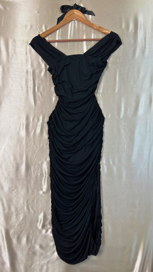 Captivating Off The Shoulder Slit Dress TRÈS FOU OR SOMETHING