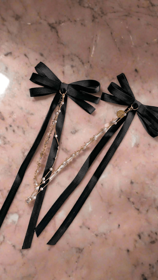 Black Bow Ties Hair Clips - TRÈS FOU OR SOMETHING