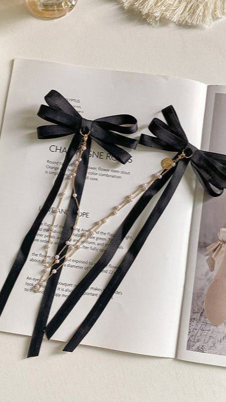Black Bow Ties Hair Clips - TRÈS FOU OR SOMETHING