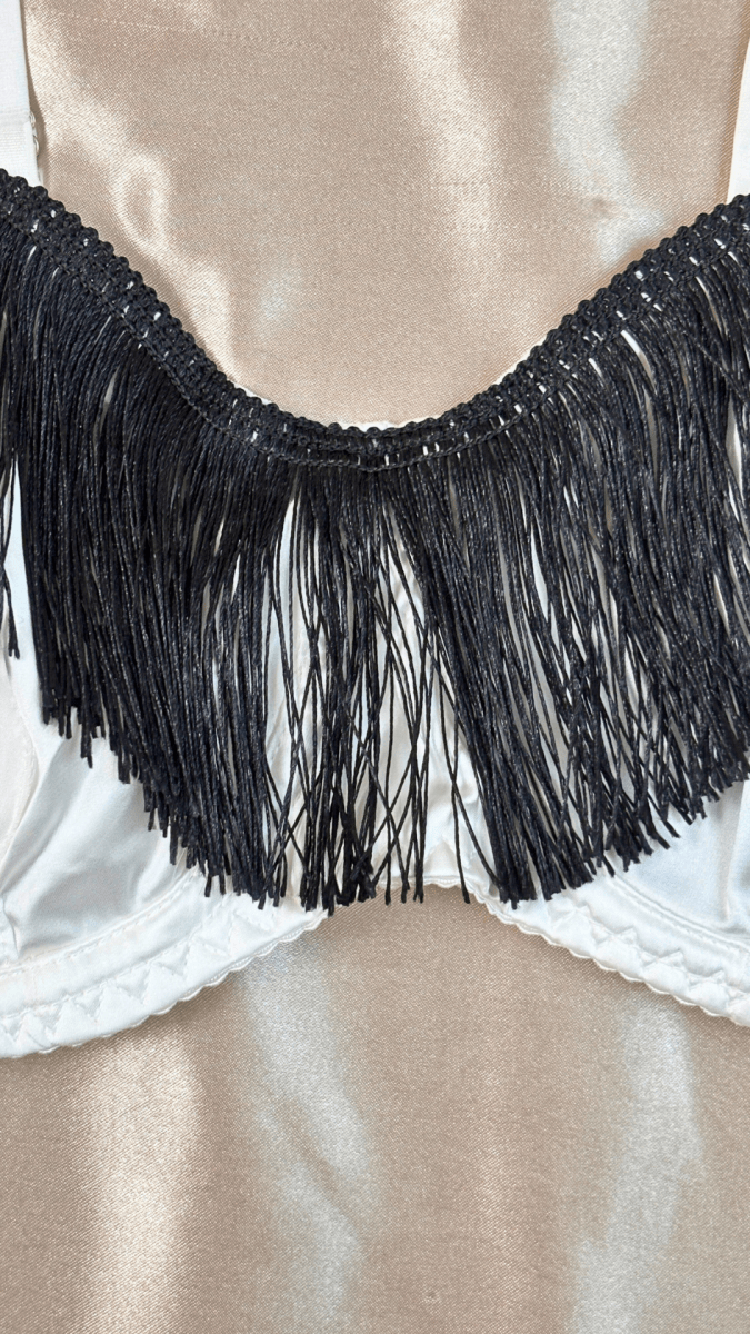 Black on White Tassels Bra - TRÈS FOU OR SOMETHING