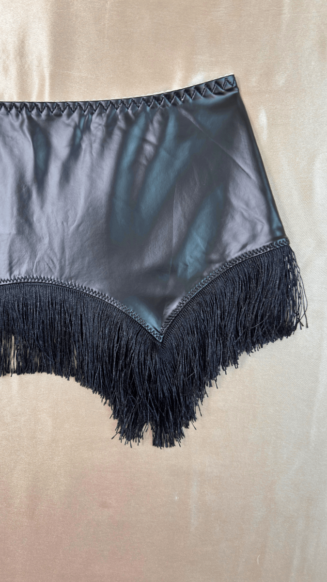 Black Tassels Pleather Skirt - TRÈS FOU OR SOMETHING