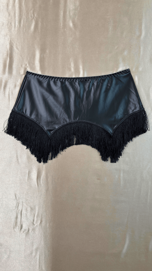 Black Tassels Pleather Skirt - TRÈS FOU OR SOMETHING