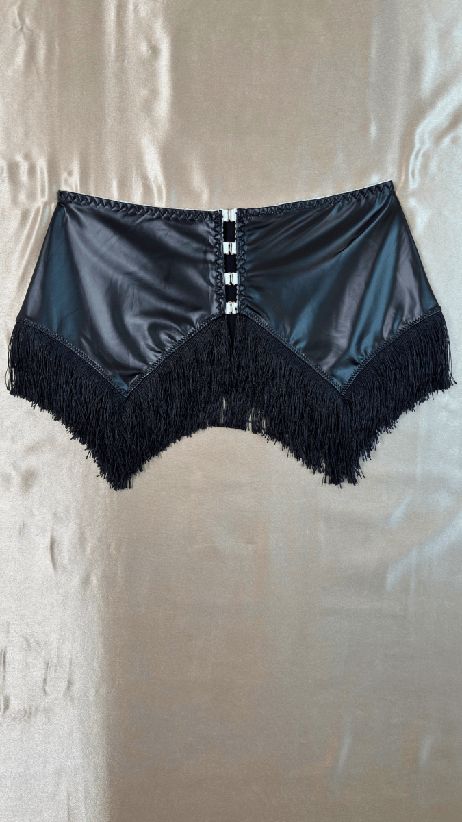 Black Tassels Pleather Skirt - TRÈS FOU OR SOMETHING