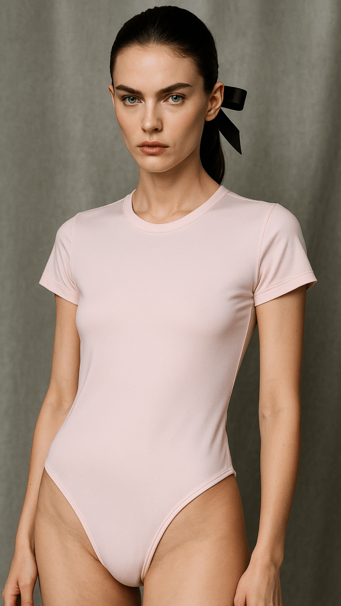 ButterSoft Stretchy Short Sleeve Pink Bodysuit Top - TRÈS FOU OR SOMETHING