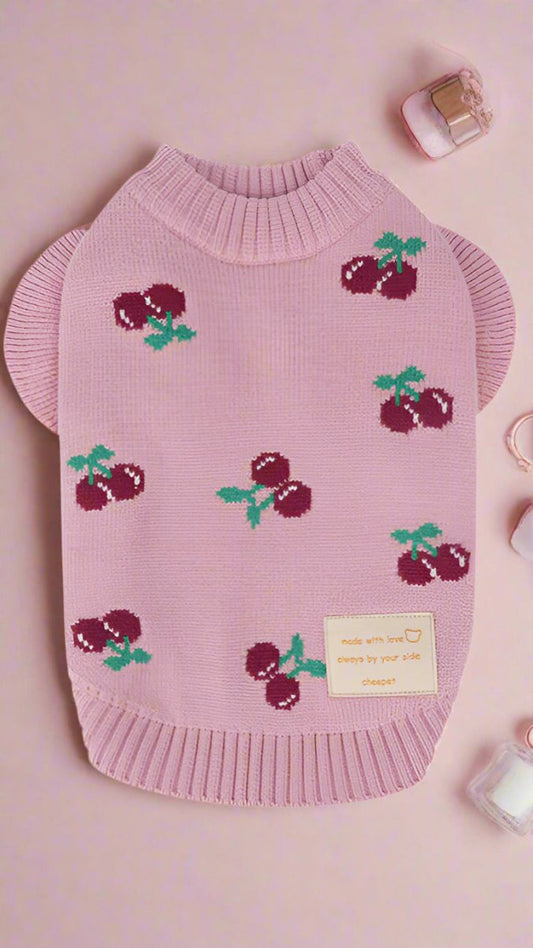 Cherries Puppy Sweater - TRÈS FOU OR SOMETHING