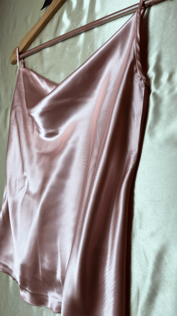Cowl Neck Satin Pajama Tank - TRÈS FOU OR SOMETHING