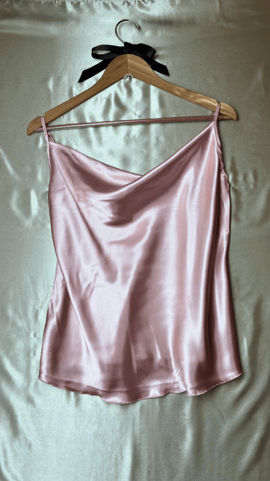 Cowl Neck Satin Pajama Tank - TRÈS FOU OR SOMETHING