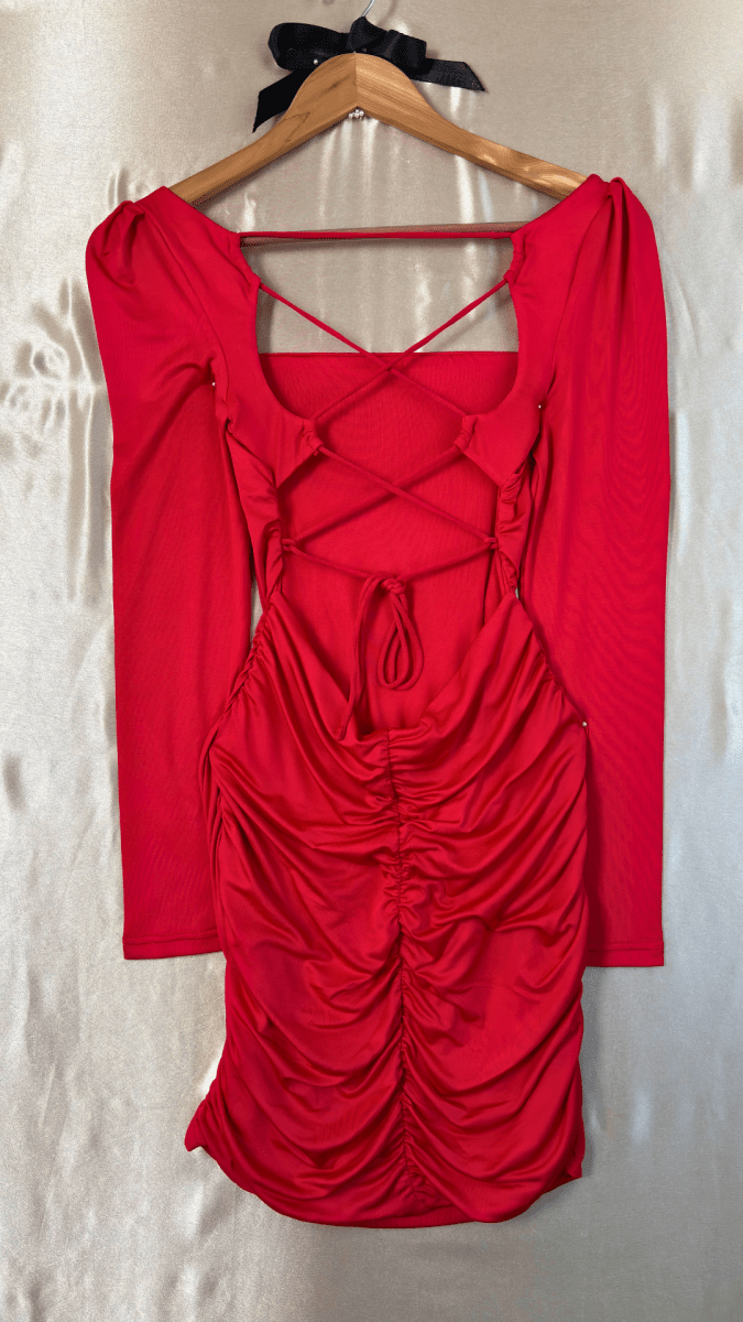 Cross My Heart Rusche My Back Dress - TRÈS FOU OR SOMETHING