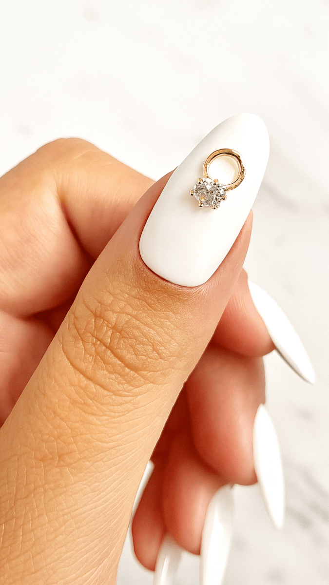 Diamond Ring Gold Nail Charm - CHAMBRE 535