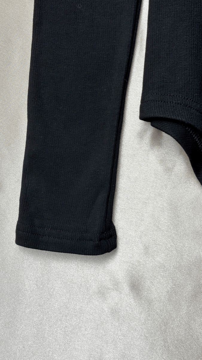 Elevated Knit Turtle Long Sleeve Black Bodysuit Top - TRÈS FOU OR SOMETHING