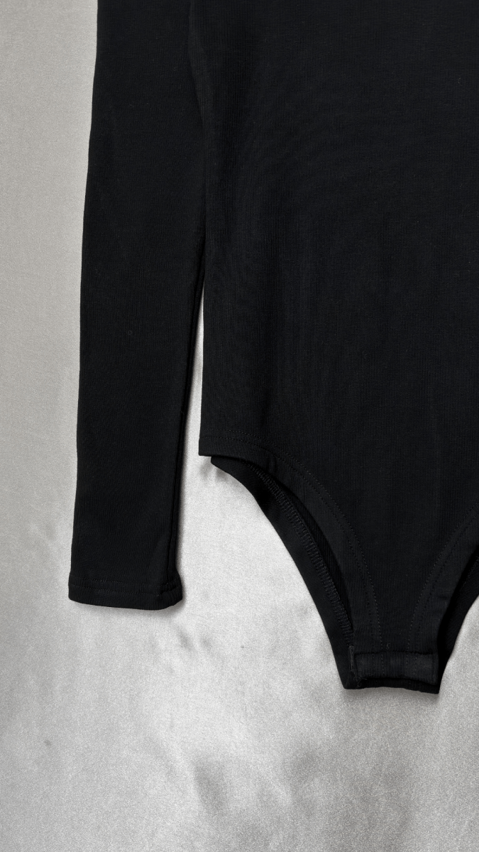 Elevated Knit Turtle Long Sleeve Black Bodysuit Top - TRÈS FOU OR SOMETHING