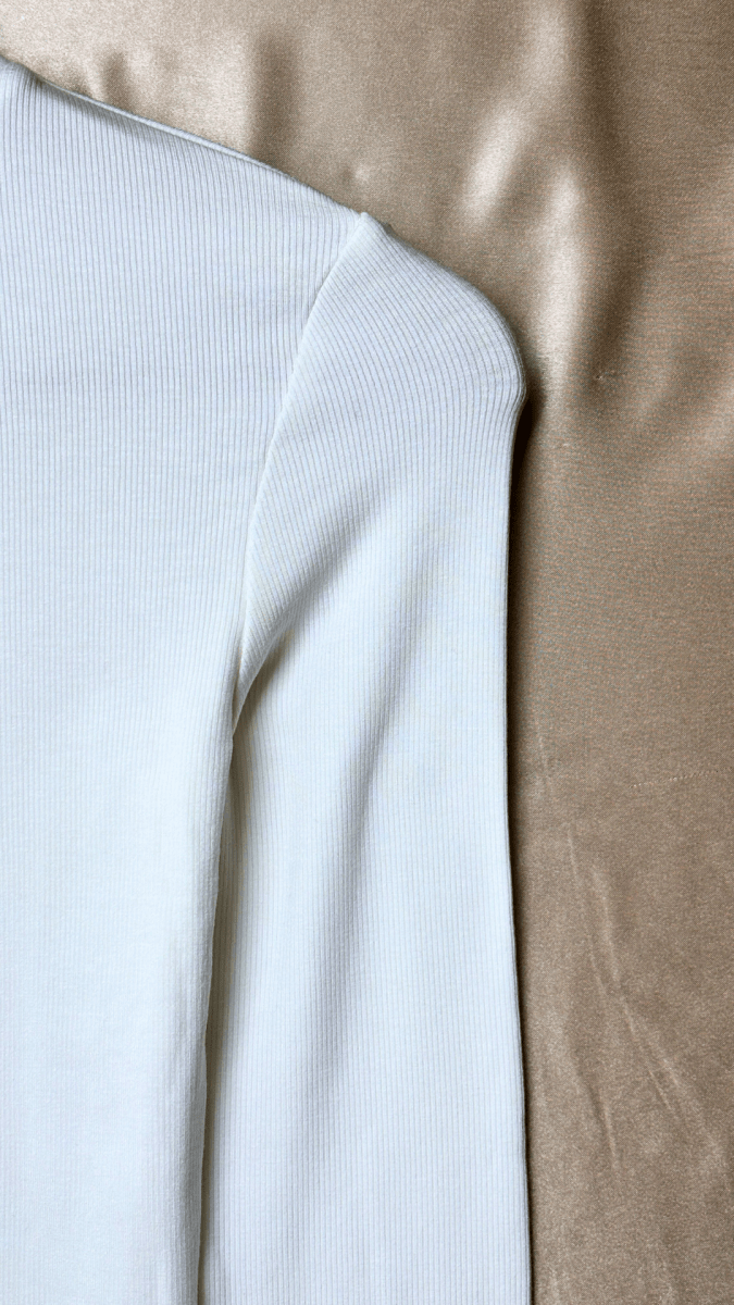 Elevated Knit Turtle Long Sleeve White Bodysuit Top - TRÈS FOU OR SOMETHING