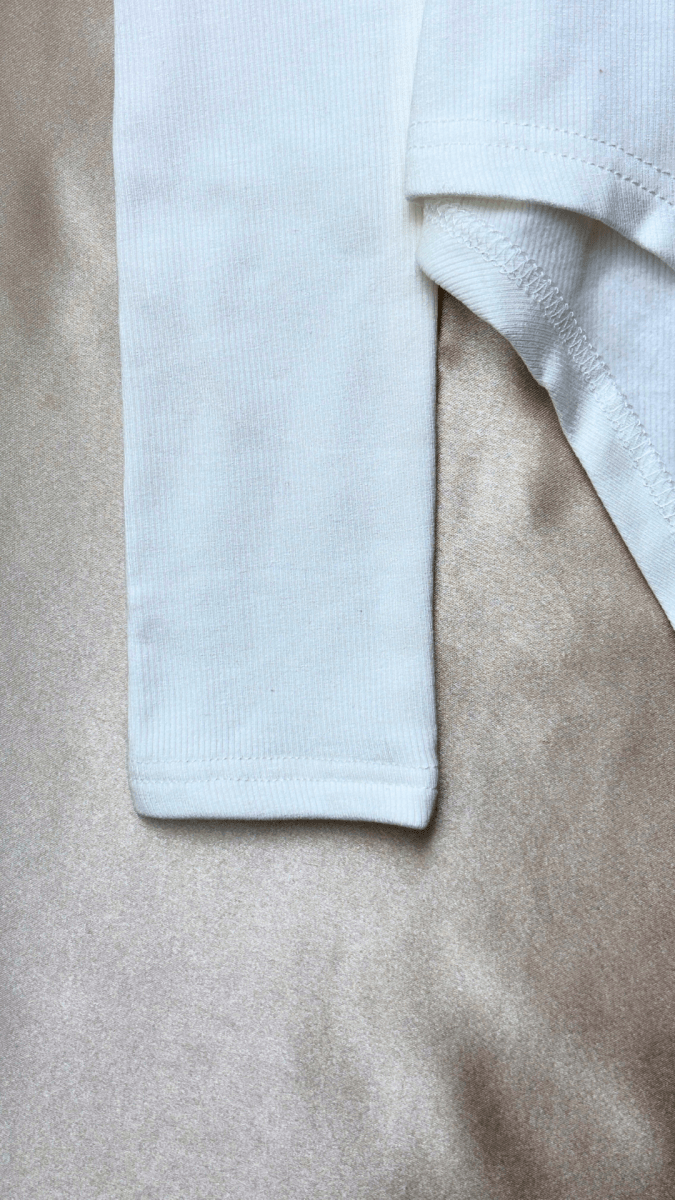 Elevated Knit Turtle Long Sleeve White Bodysuit Top - TRÈS FOU OR SOMETHING