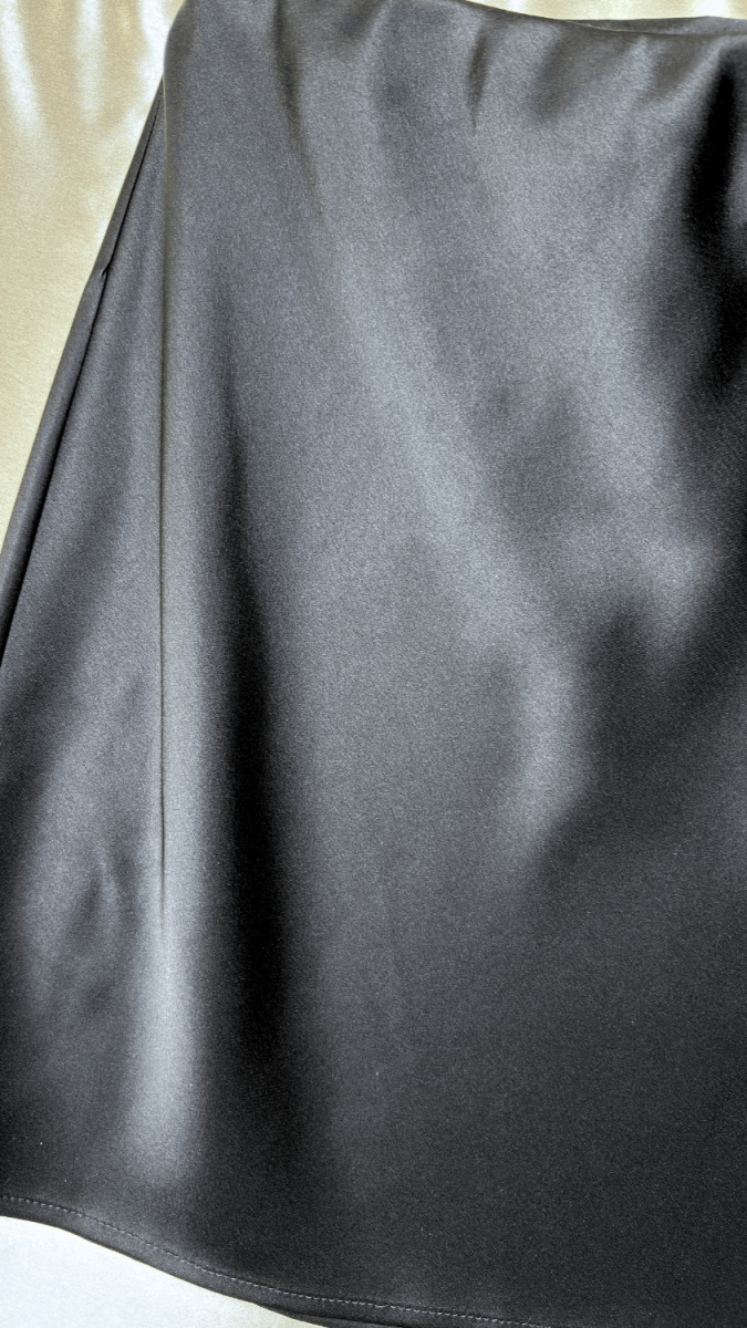 Flowy Satin Black Skirt - TRÈS FOU OR SOMETHING