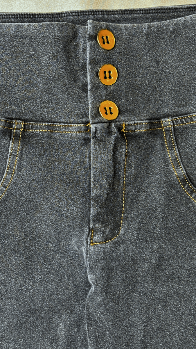 High Rise Butt Enhancer Gray Jeggings - TRÈS FOU OR SOMETHING