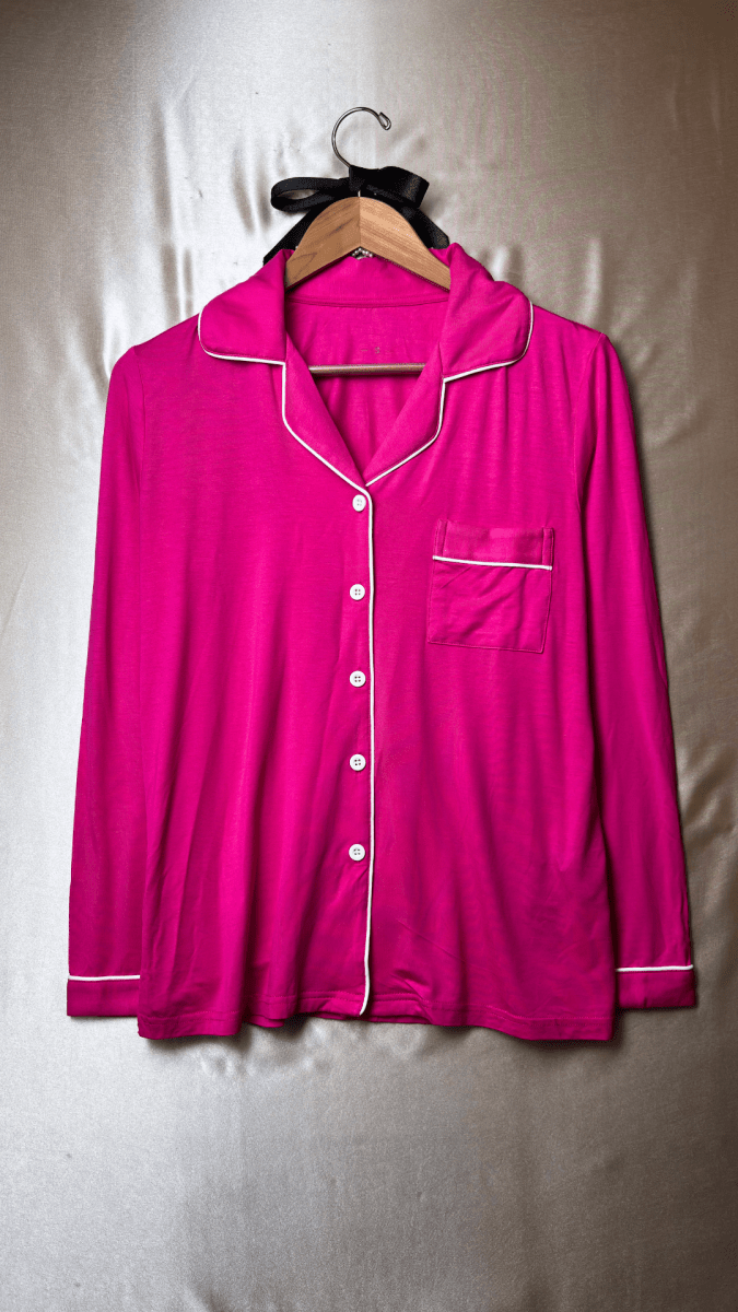 In The Moodal Fushia Pajama Long Sleeve Night Shirt - TRÈS FOU OR SOMETHING