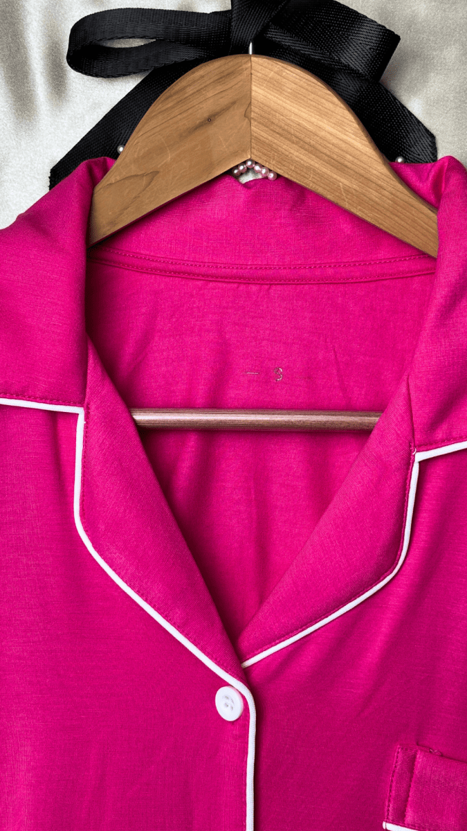 In The Moodal Fushia Pajama Long Sleeve Night Shirt - TRÈS FOU OR SOMETHING