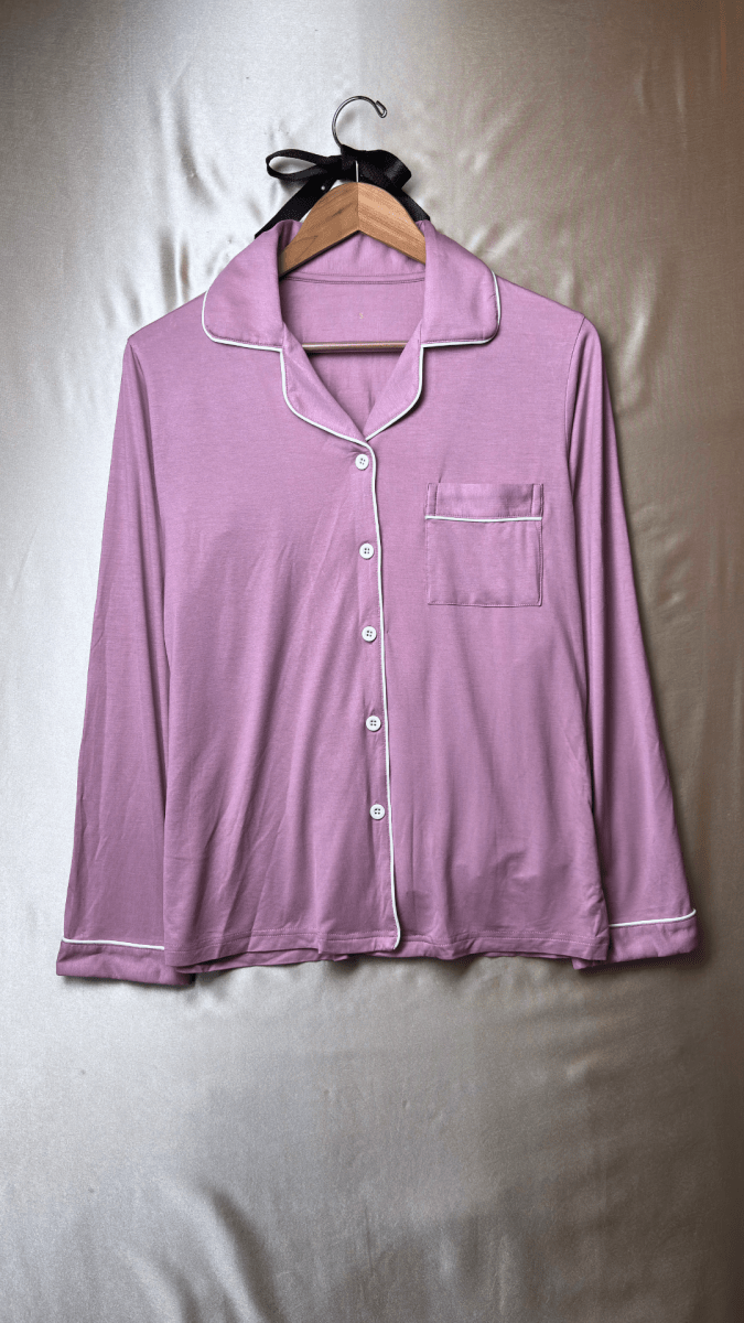 In The Moodal Mauve Pajama Long Sleeve Night Shirt - TRÈS FOU OR SOMETHING