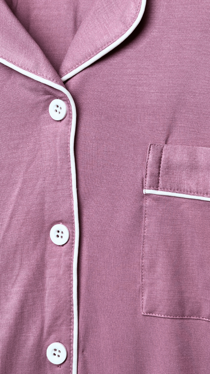In The Moodal Mauve Pajama Long Sleeve Night Shirt - TRÈS FOU OR SOMETHING