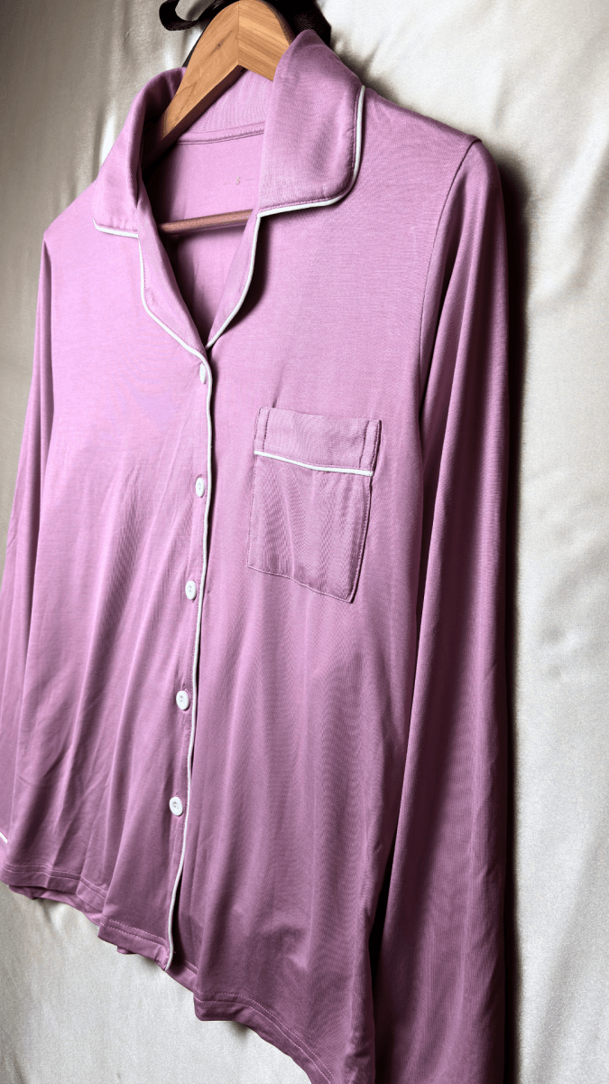 In The Moodal Mauve Pajama Long Sleeve Night Shirt - TRÈS FOU OR SOMETHING