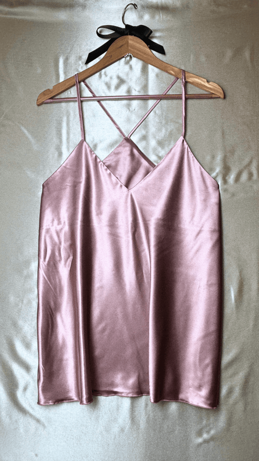 Luxury Satin Pink Pajama Tank - TRÈS FOU OR SOMETHING