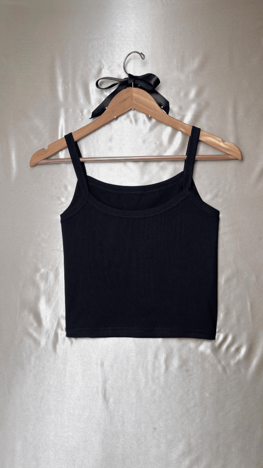 Minimal Crop Black Tank Top - TRÈS FOU OR SOMETHING