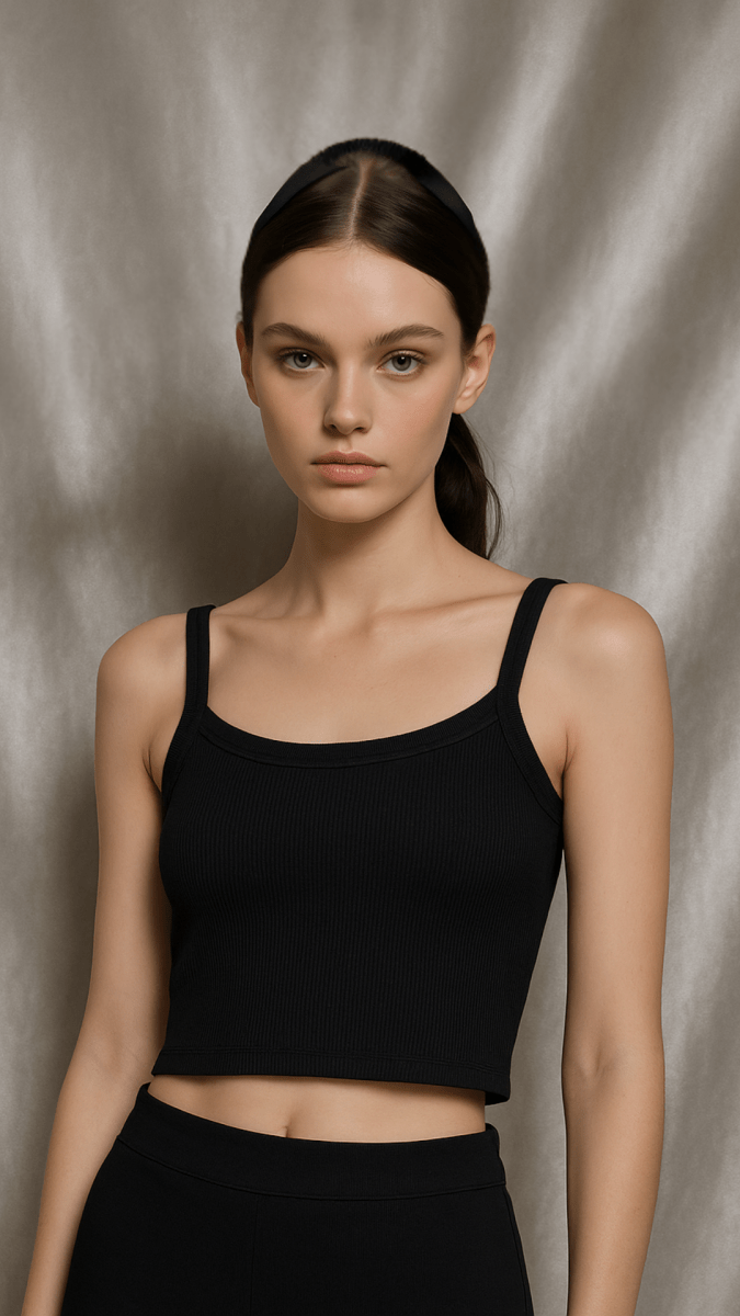 Minimal Crop Black Tank Top - TRÈS FOU OR SOMETHING