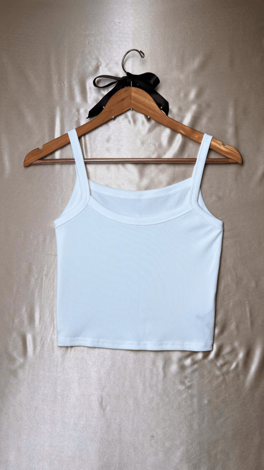 Minimal Crop White Tank Top - TRÈS FOU OR SOMETHING