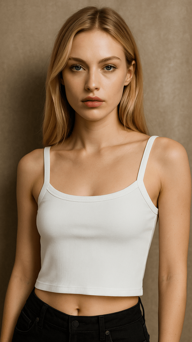 Minimal Crop White Tank Top - TRÈS FOU OR SOMETHING