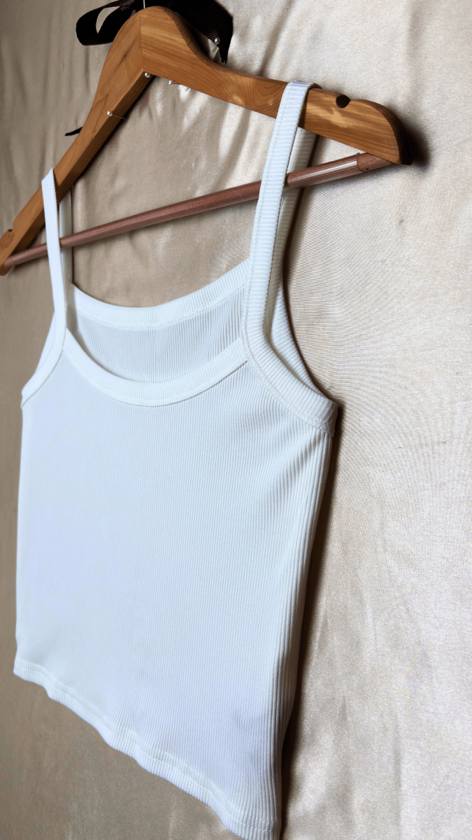 Minimal Crop White Tank Top - TRÈS FOU OR SOMETHING