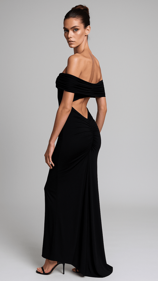 Off The Shoulders Backless Dress - TRÈS FOU OR SOMETHING