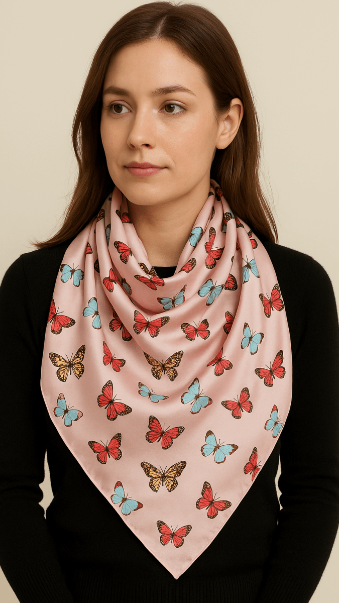 Pink Butterflies Scarf - TRÈS FOU OR SOMETHING