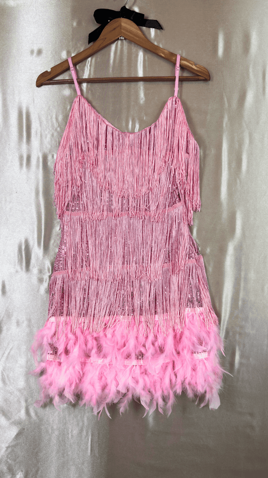 Pink Feathers Stage Presence Dress - TRÈS FOU OR SOMETHING