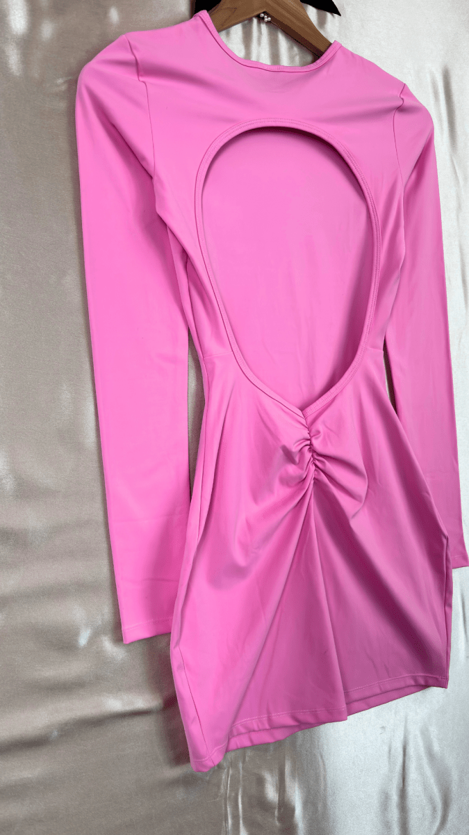 Pink Teardrop Open Back Dress - TRÈS FOU OR SOMETHING