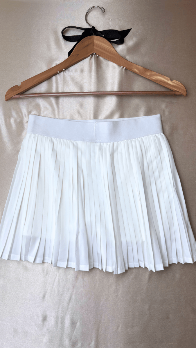 Pleated Athleisure White Skirt - TRÈS FOU OR SOMETHING