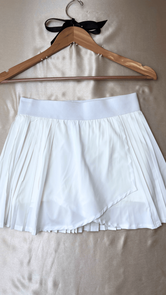 Pleated Athleisure White Skirt - TRÈS FOU OR SOMETHING
