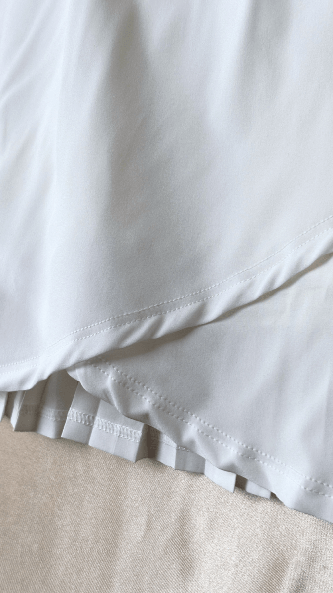 Pleated Athleisure White Skirt - TRÈS FOU OR SOMETHING