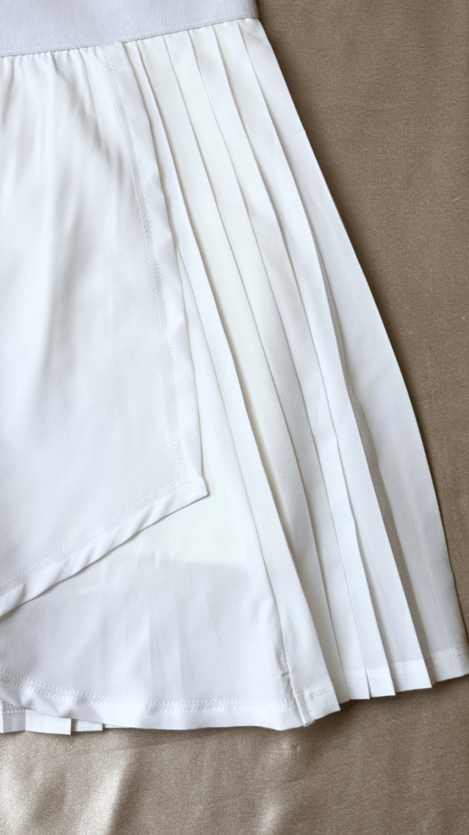 Pleated Athleisure White Skirt - TRÈS FOU OR SOMETHING