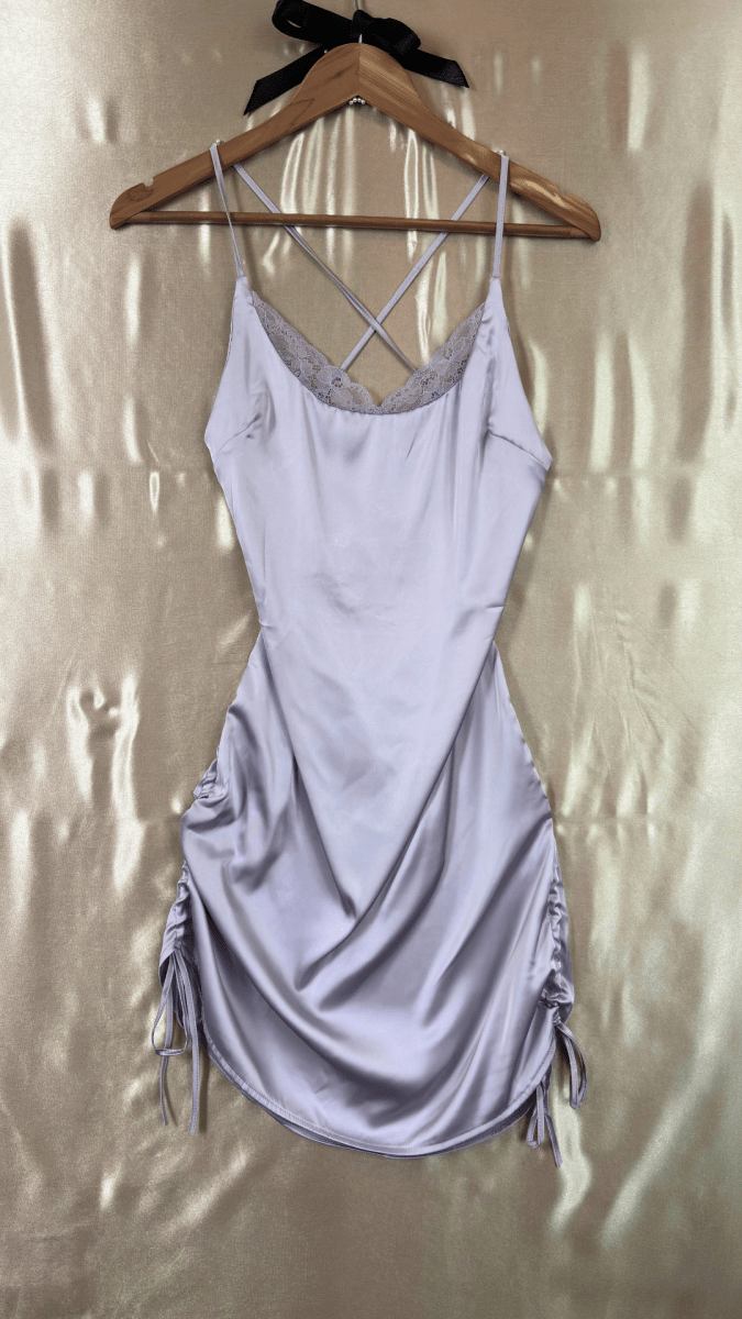 Satin Criss Cross Back Dress - TRÈS FOU OR SOMETHING