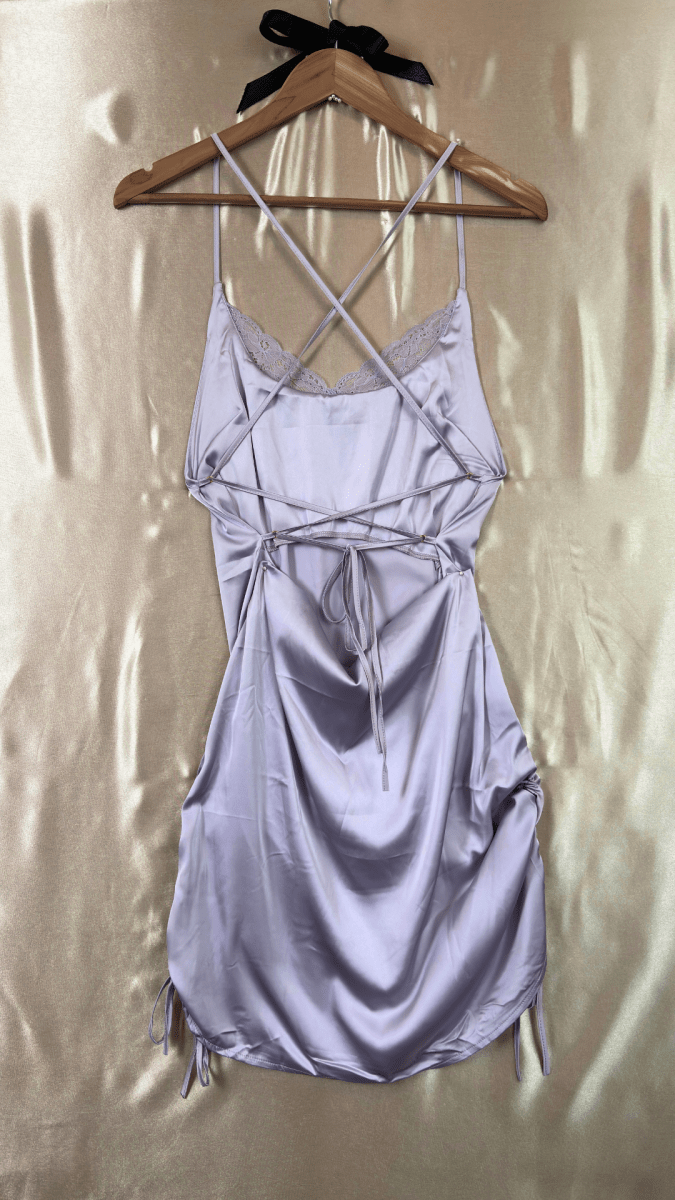 Satin Criss Cross Back Dress - TRÈS FOU OR SOMETHING