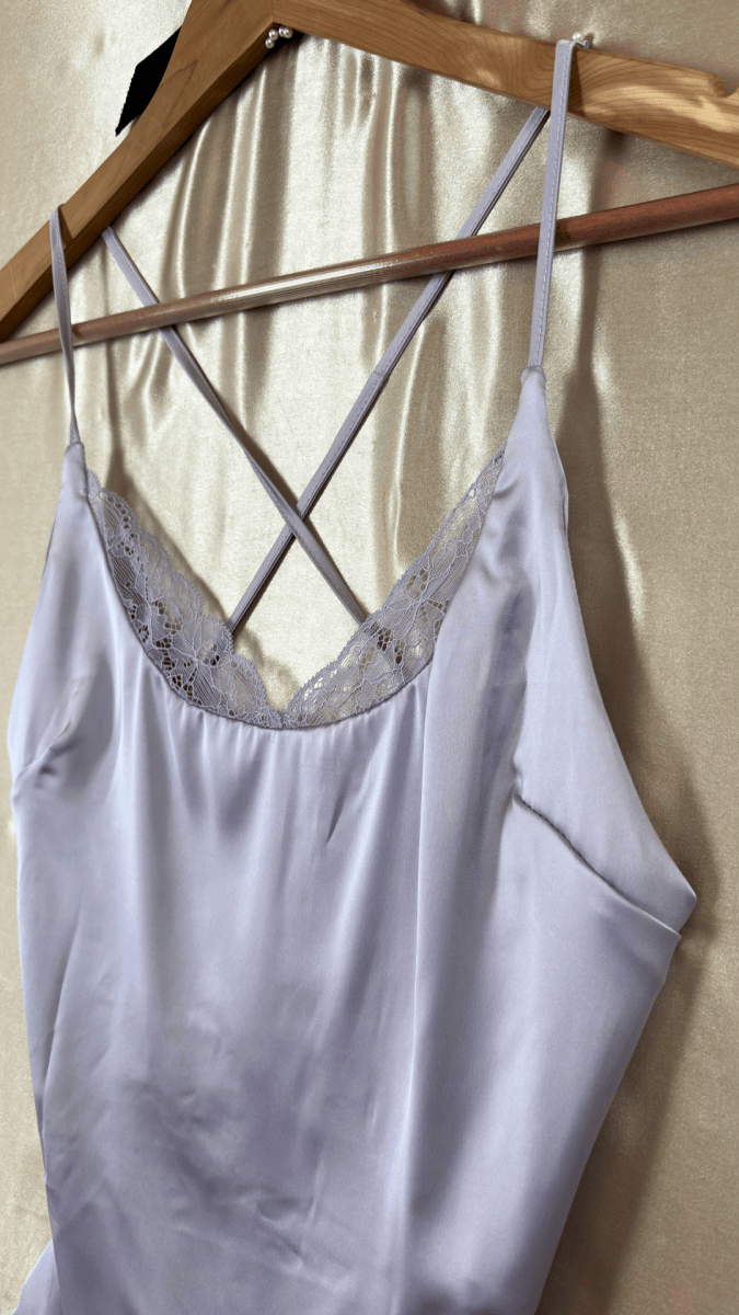 Satin Criss Cross Back Dress - TRÈS FOU OR SOMETHING