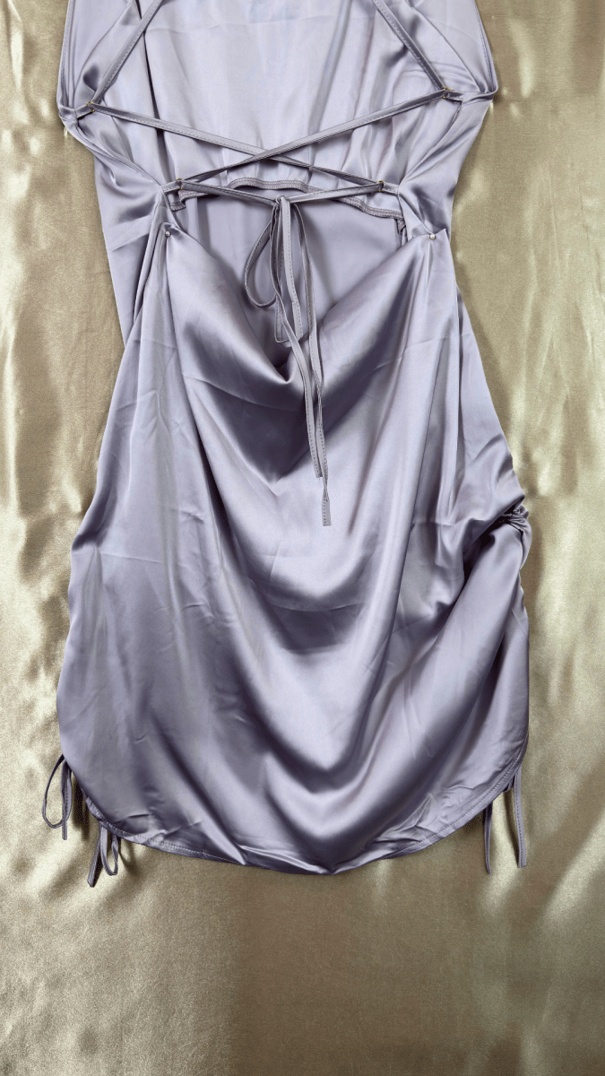 Satin Criss Cross Back Dress - TRÈS FOU OR SOMETHING