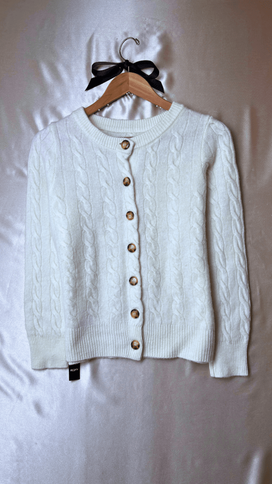 Tortoise Merino Wool Cream Cardigan - TRÈS FOU OR SOMETHING