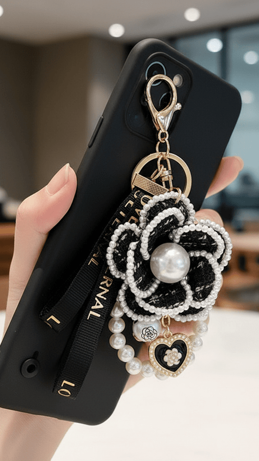 Tweed Pearl Camilia Phone Charm - CHAMBRE 535