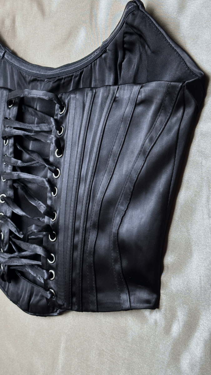 Victorian Black Boning Corset Bustier Top - TRÈS FOU OR SOMETHING