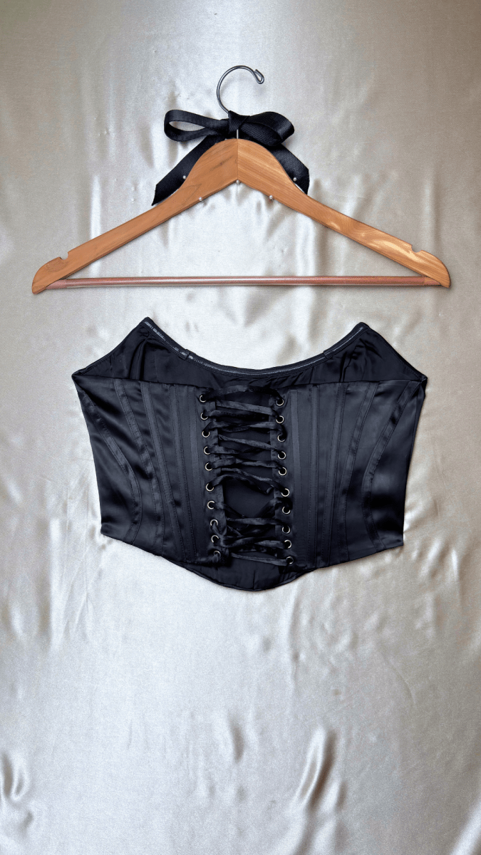 Victorian Black Boning Corset Bustier Top - TRÈS FOU OR SOMETHING