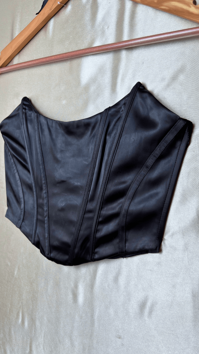 Victorian Black Boning Corset Bustier Top - TRÈS FOU OR SOMETHING