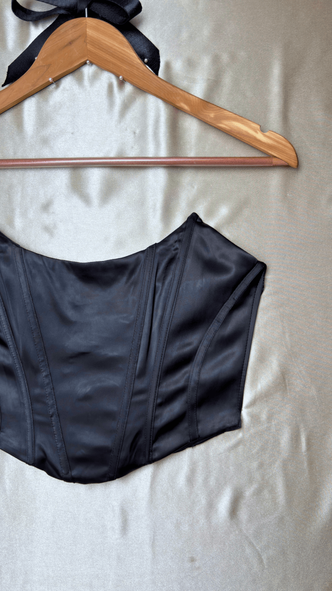 Victorian Black Boning Corset Bustier Top - TRÈS FOU OR SOMETHING