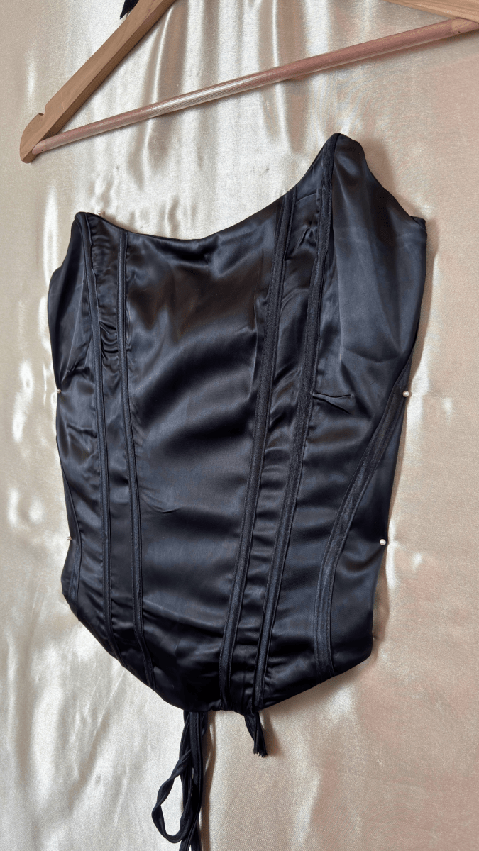 Victorian Black Boning Corset Long Bustier Top - TRÈS FOU OR SOMETHING