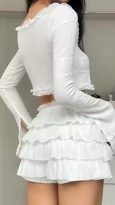 White Ruffles Skirt - TRÈS FOU OR SOMETHING